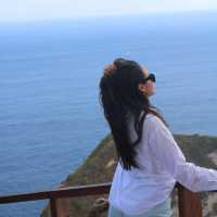 Climbing challenge at Kelingking beach with my sisters