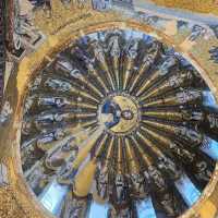 Looking at mosaics and frescoes in Kariye Mosque