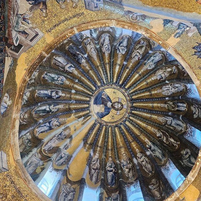 Looking at mosaics and frescoes in Kariye Mosque