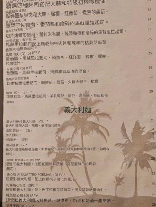 馬爾地夫GrandPark君樂Breeze餐廳中文翻譯菜單