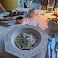 a sophisticated dining expericne with seine views