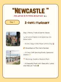 Newcastle itinerary -Adventures 🌲🚶‍♂️