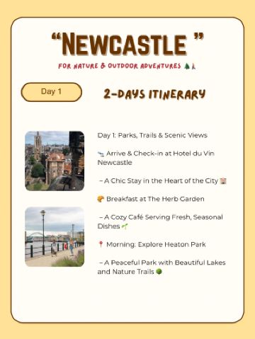 Newcastle itinerary -Adventures 🌲🚶‍♂️