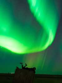 Yoga under the northern light in Saskatchewan Canada🇨🇦💖