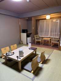 traditional tatami-style hotel at Hokkaido Onsen village 