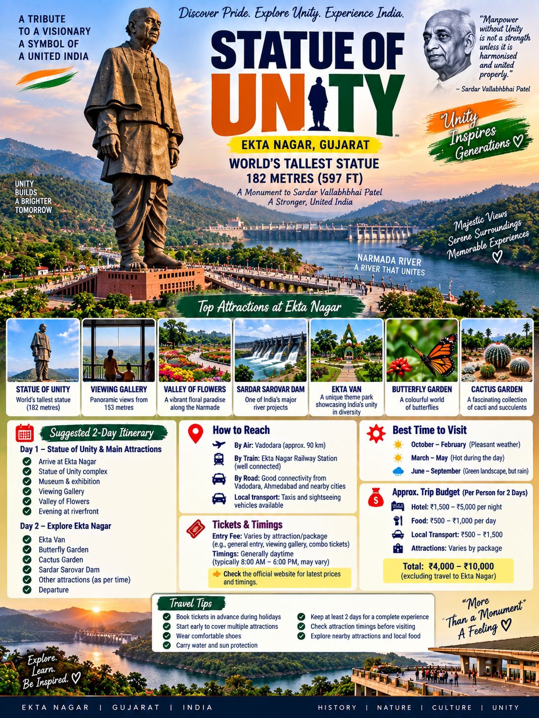 🇮🇳 STATUE OF UNITY – COMPLETE TRAVEL GUIDE ✨