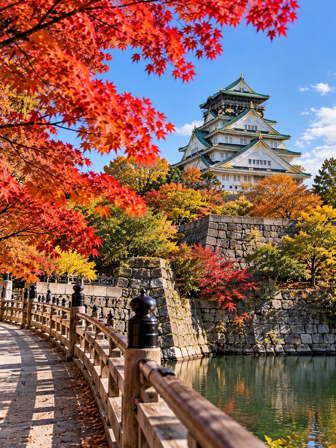 🍁🏯 ปราสาทโอซาก้าในฤดูใบไม้เปลี่ยนสี �