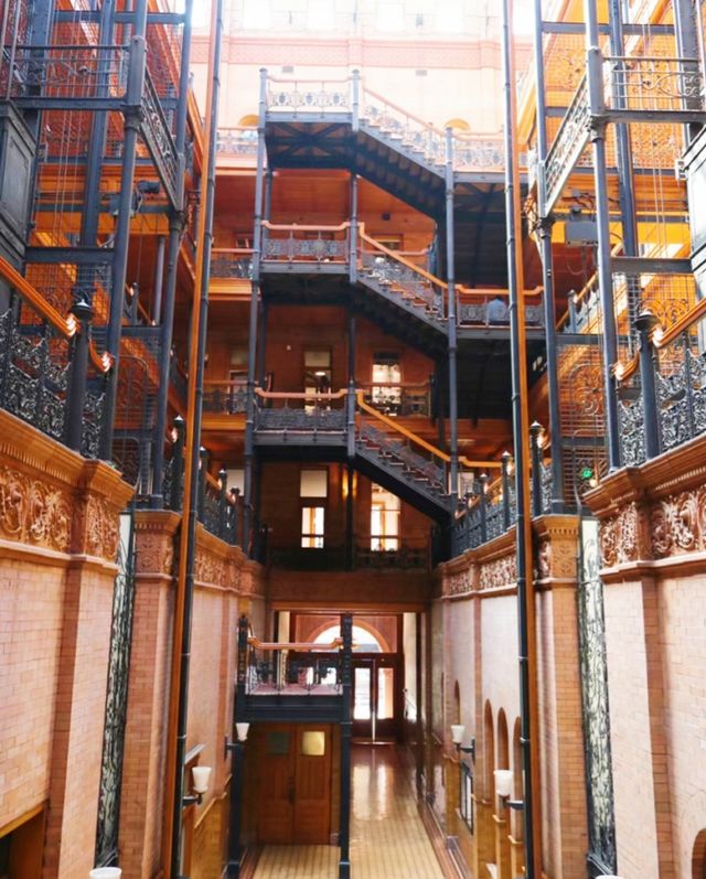 Vintage-style Bradbury Building in Los Angeles.