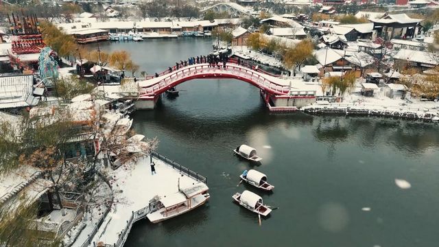 河南開封雪景：純白童話，冬日奇觀