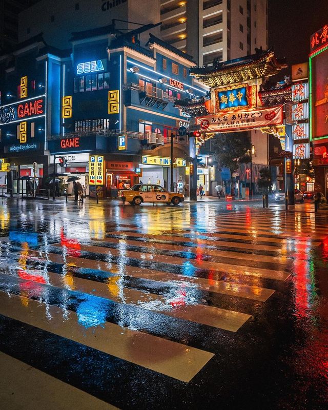 夜の横浜・雨の幻