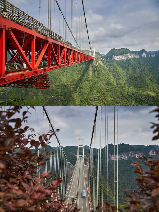 “四項世界第一”的矮寨大橋很壯觀