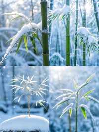 竹子與雪的絕美邂逅,冬日裡的詩意畫卷