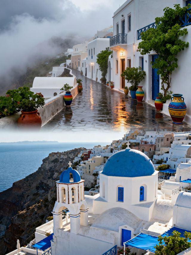 走在伊亞街道，連影子都染上了愛琴海的溫柔