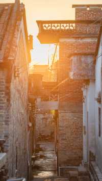 佛山三水長岐古村拍照,這裡的煙火氣和日落氛圍絕美