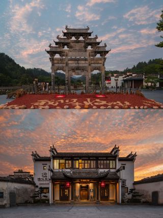 皖南的美是刻進骨子裡的中式浪漫。南湖水波溫柔，白牆黛瓦間馬頭牆層疊錯落，宛如一幅淡淡的水墨。住在泊心