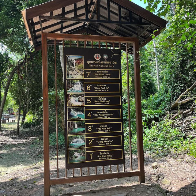 🐘ความสวยงามของน้ำตกเอราวัณ น้ำตกสีฟ้า