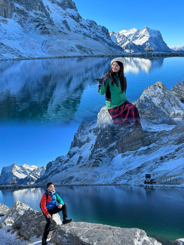 Fallboden Lake: A Snowy Alpine Adventure from Kleine Scheidegg