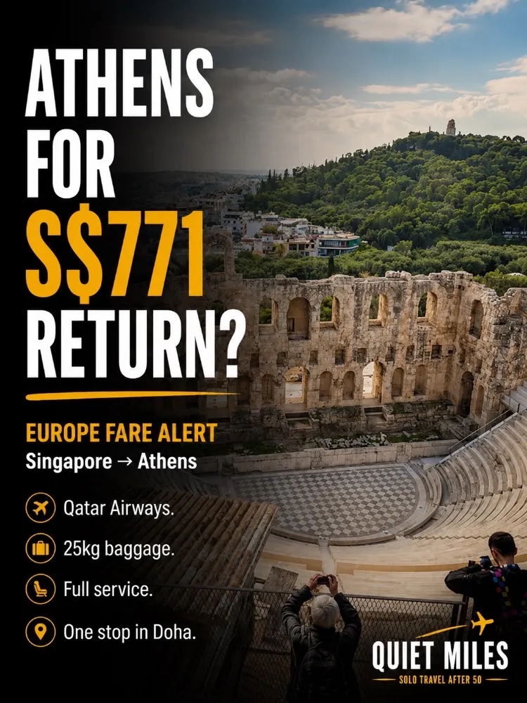 卡塔爾航空來回雅典只需 S$771？