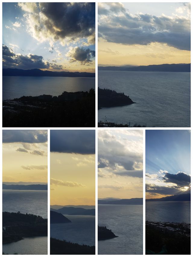 日落美景，冬日峽灣