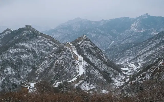 장성의 눈 경치