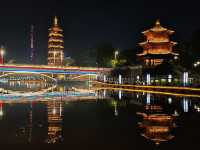 泰州行1：乘船夜遊鳳城河。