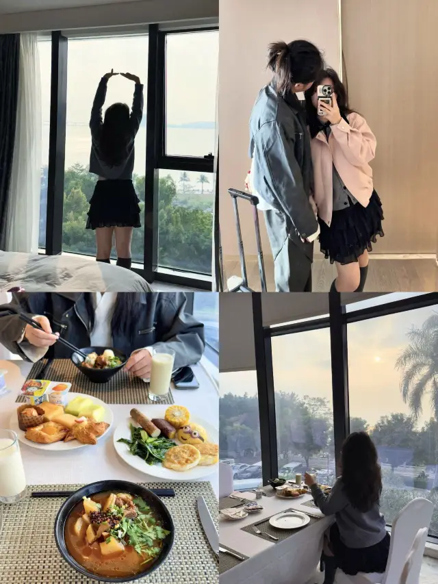 진짜 주하이네요!! 해변 전망 객실이 정말 좋아요!! 문만 열면 바다가 보여요