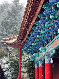 昆明限定雪景圓通禪寺