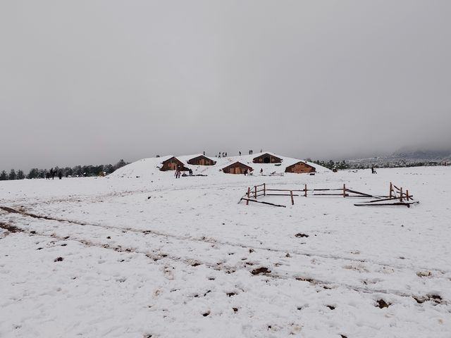 雪後的玉湖村，仿如童話世界