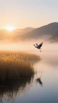 湖水藍如寶石,這片草原藏著被神眷顧的秋天