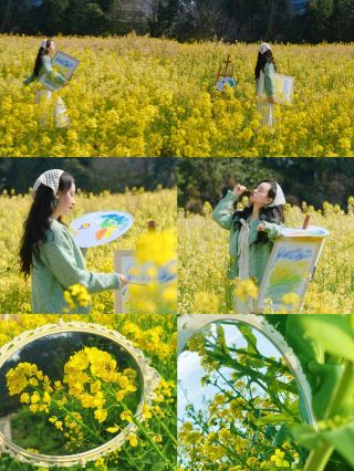 유채꽃 바다에서 “조금 자유롭게”｜사진 포즈 모음