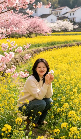 В Цзиньхуа скрывается настоящий праздник двойных цветов! Азалии цветут по всей горе, а глициния свисает, словно занавески.