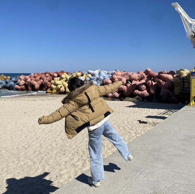 강릉 무지개방파제가 유명한 “사근진해변” 전망대 ⭐️