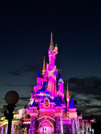 Download Disneyland Paris With Drone Lights Wallpaper