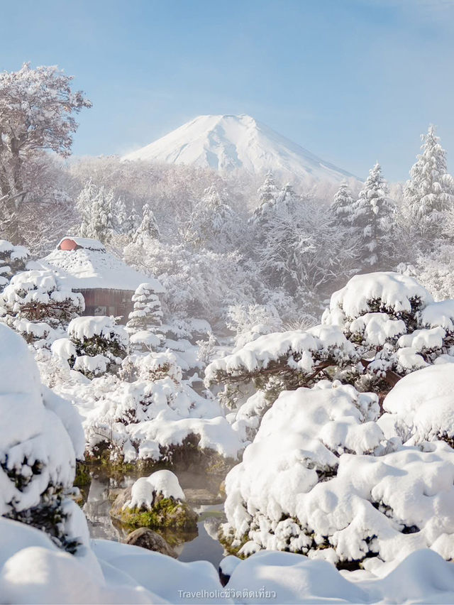 Winter In Oshino Hakkai วิวภูเขาไฟฟูจิ ❄️☃️ 