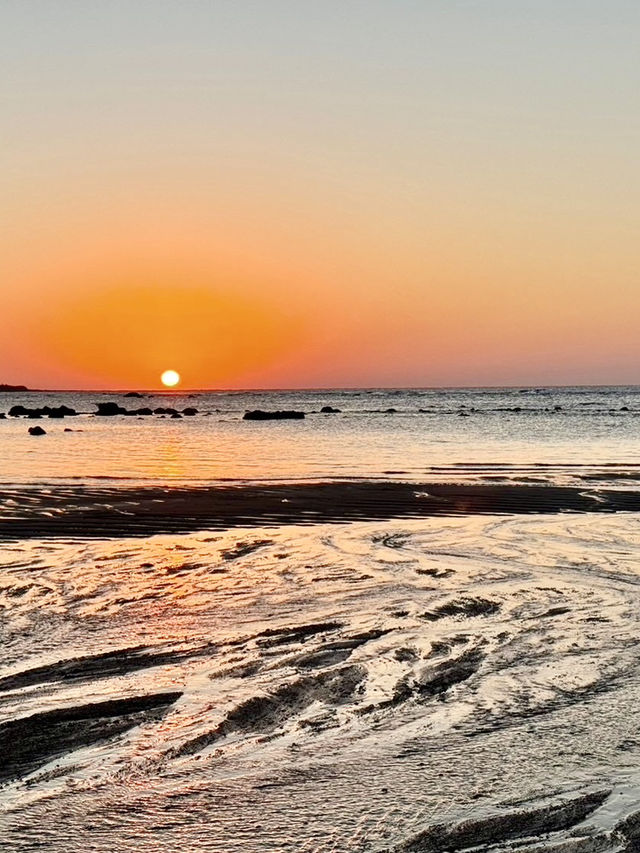 三芝踩海沙看夕陽
