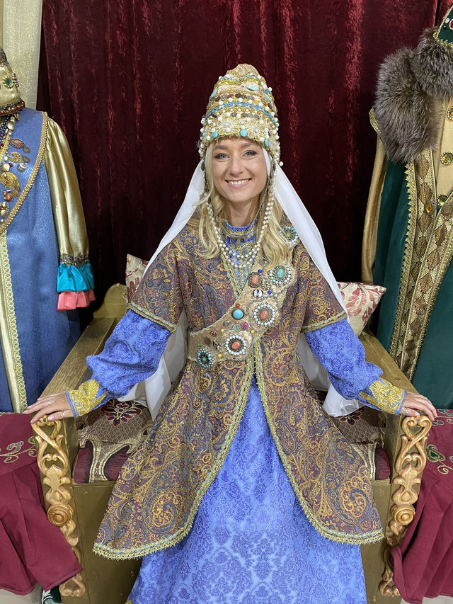 👑 Walking in Tatar village in traditional clothes 