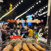 🔥🐙 เต็มเตา ปิ้งย่างทะเลเผา 🦑🏖️หาด PMY