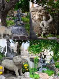 静かに見守る、動物たちの石像たち🦁🐘⛩️