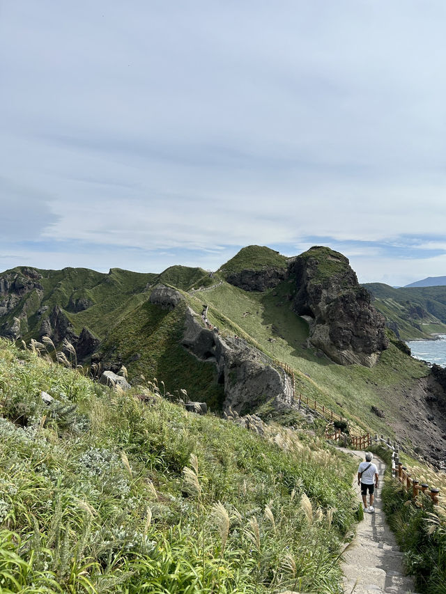 北海道神威岬！風很大呢！