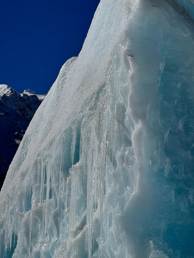在來古冰川 第一次看到藍冰|||