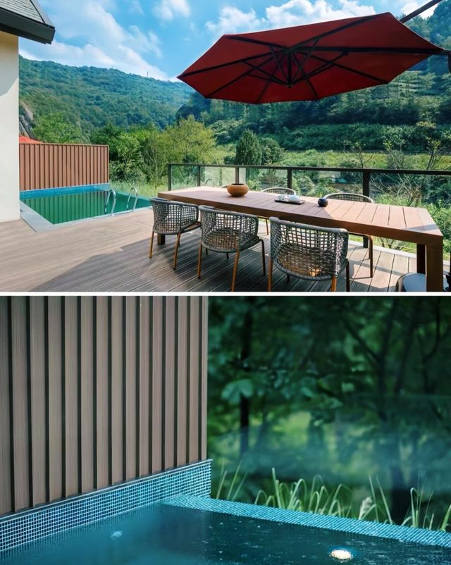 新昌·安嵐住進山川幽谷之間的庭院別墅酒店。