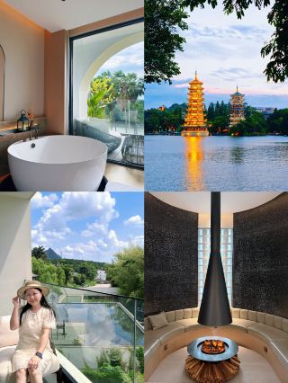Guilin Travel | Healed by the sunset glow over Ronghu Lake, staying in a dreamy hotel amidst the landscape