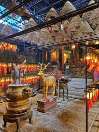 【文武廟:香港】渦巻き型の線香が吊るされている美しい寺院✨