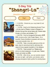 2-Day Trip to Shangri-La!