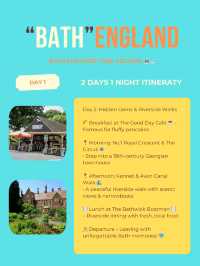 Bath itinerary 