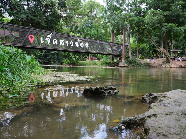 เที่ยวคลายร้อนที่อุทยานแห่งชาติน้ำตกเจ็ดสาวน้อย🌿🪨