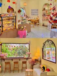 คาเฟ่ดอกไม้และร้านอาหารฟีลครอบครัวในสวน 🌸🌷