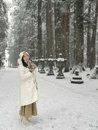 下雪的北口本宮富士浅間神社 