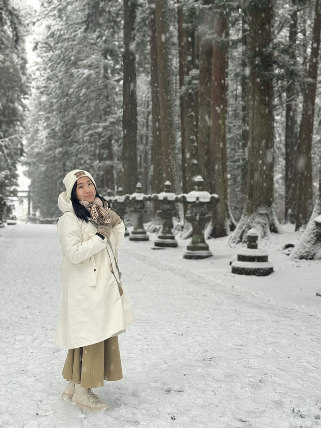 下雪的北口本宮富士浅間神社 