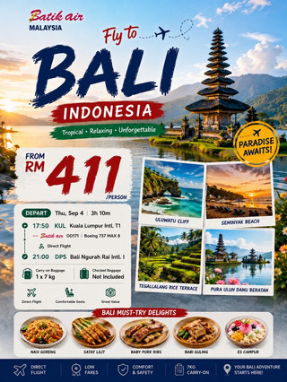 ✈️☀️Bali Flight Deals: Kuala Lumpur to Bali🏝️🇮🇩